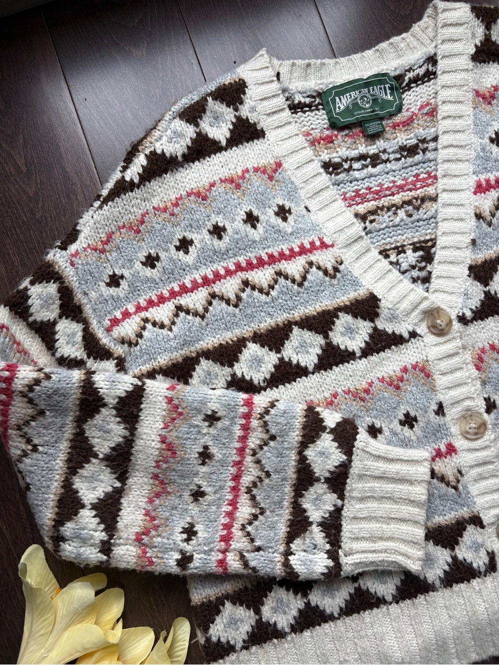 NWOT American Eagle Soft & Cozy Fairisle Button-Up Cardigan